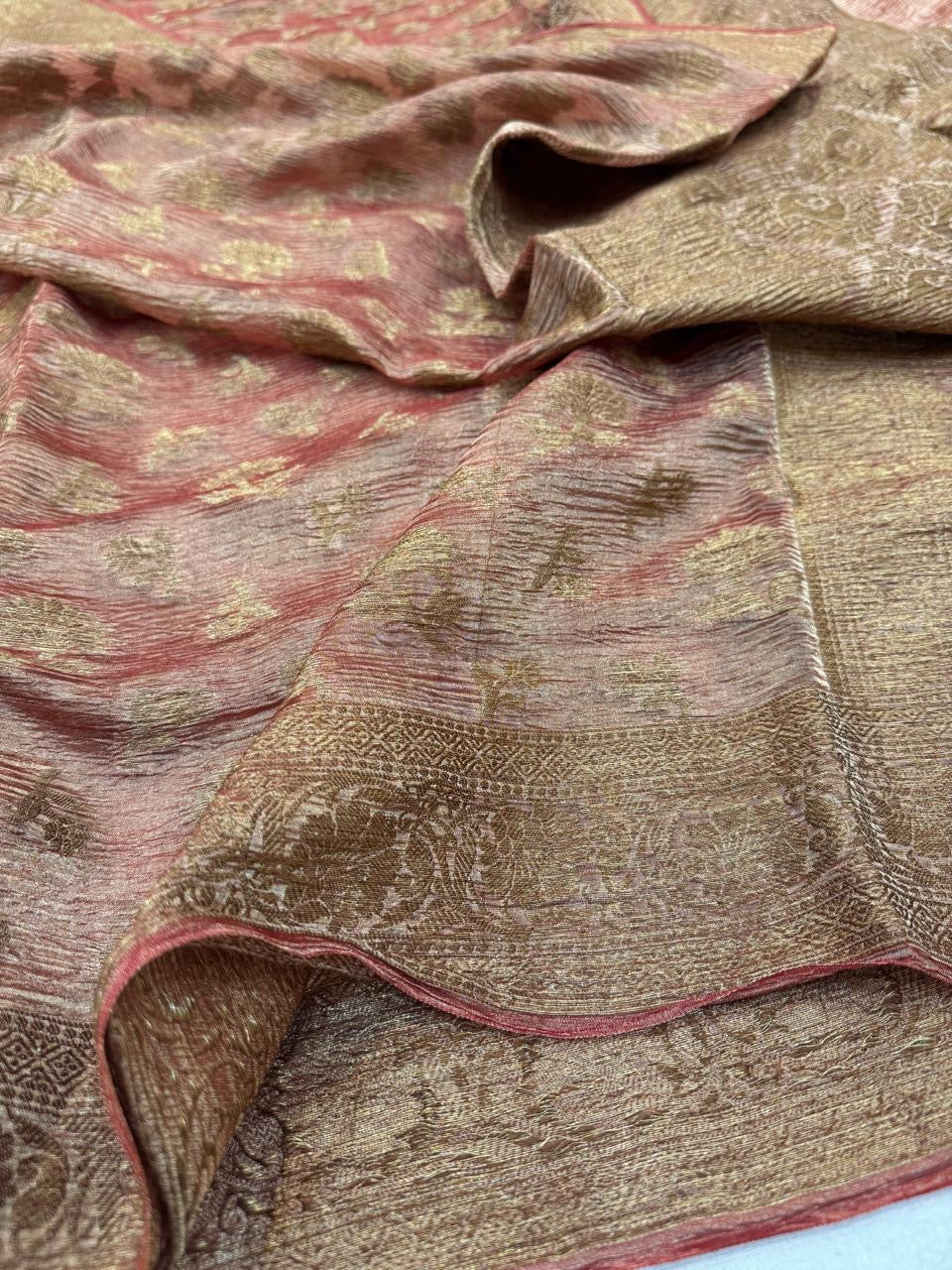 Pure Banarasi Crush Tissue Silk Sarees