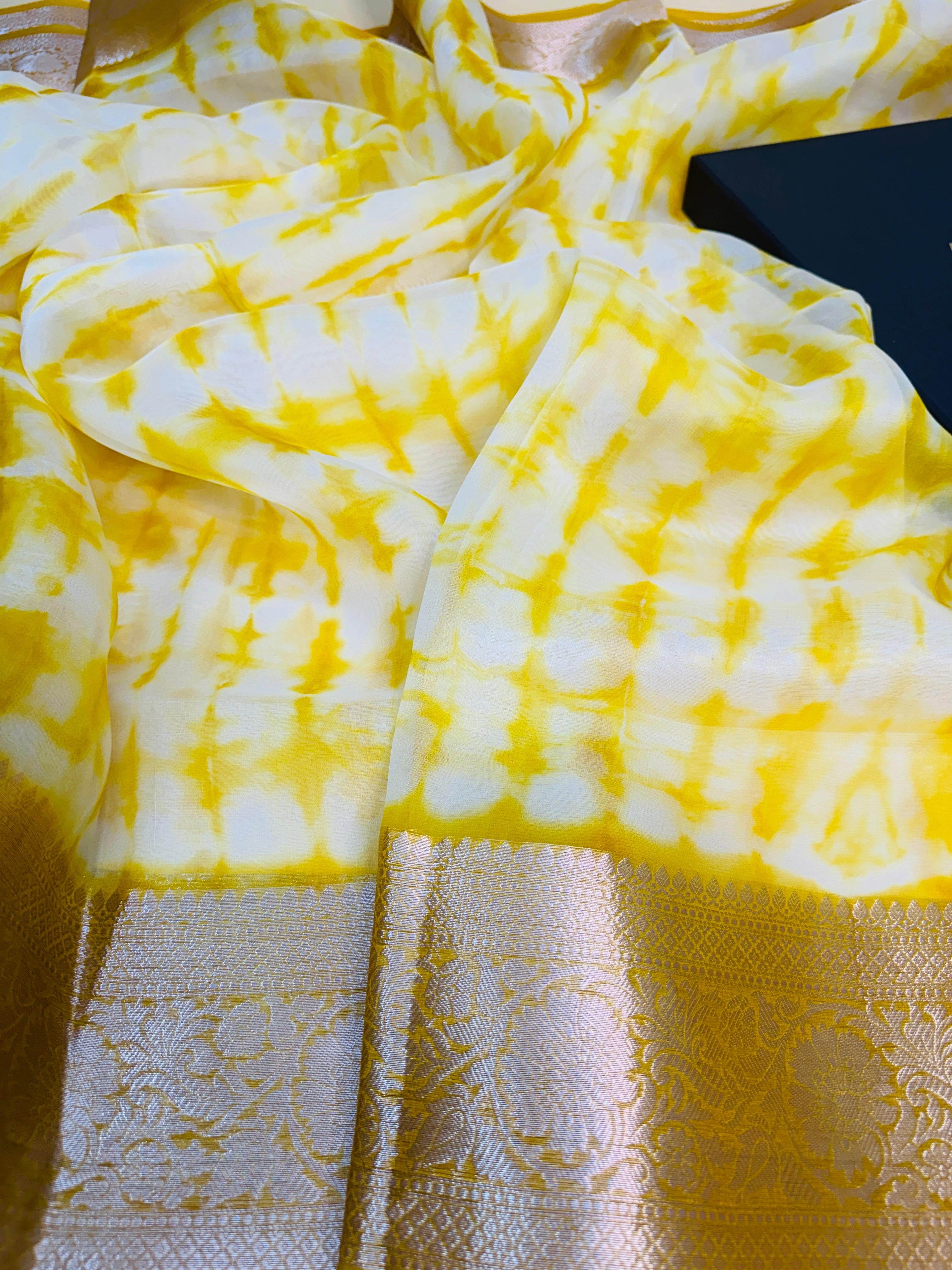 Kora Silk Designer Print Saree