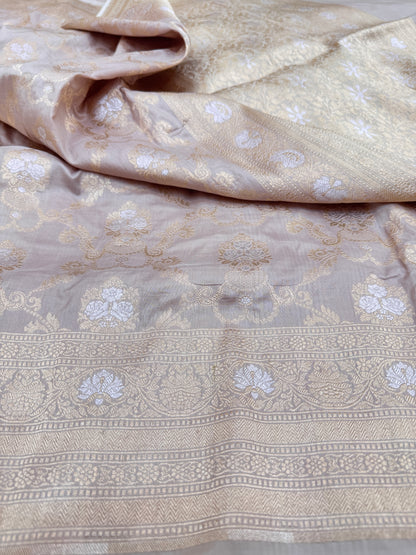 Pure Banarasi Katan Silk Sona Mina Jaal Saree