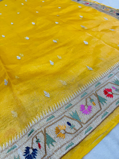 Pure Banarasi Tissue Silk Paithani Buti Sarees