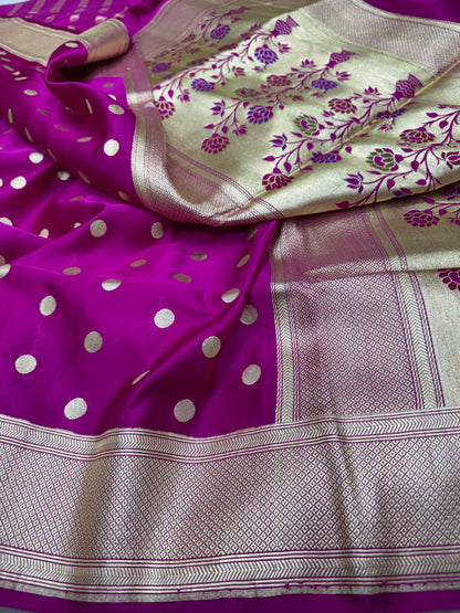 Pure Banarasi Satin Silk Dollar Buti Paithani Saree