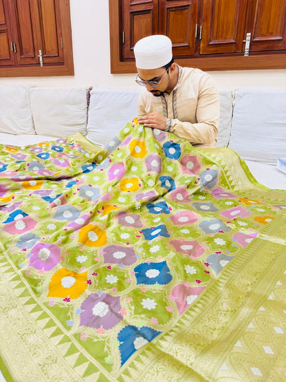 Pure Banarasi Katan Silk Rangkaat Saree