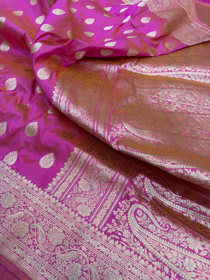 Pure Banarasi Katan Silk Simple Buta Saree