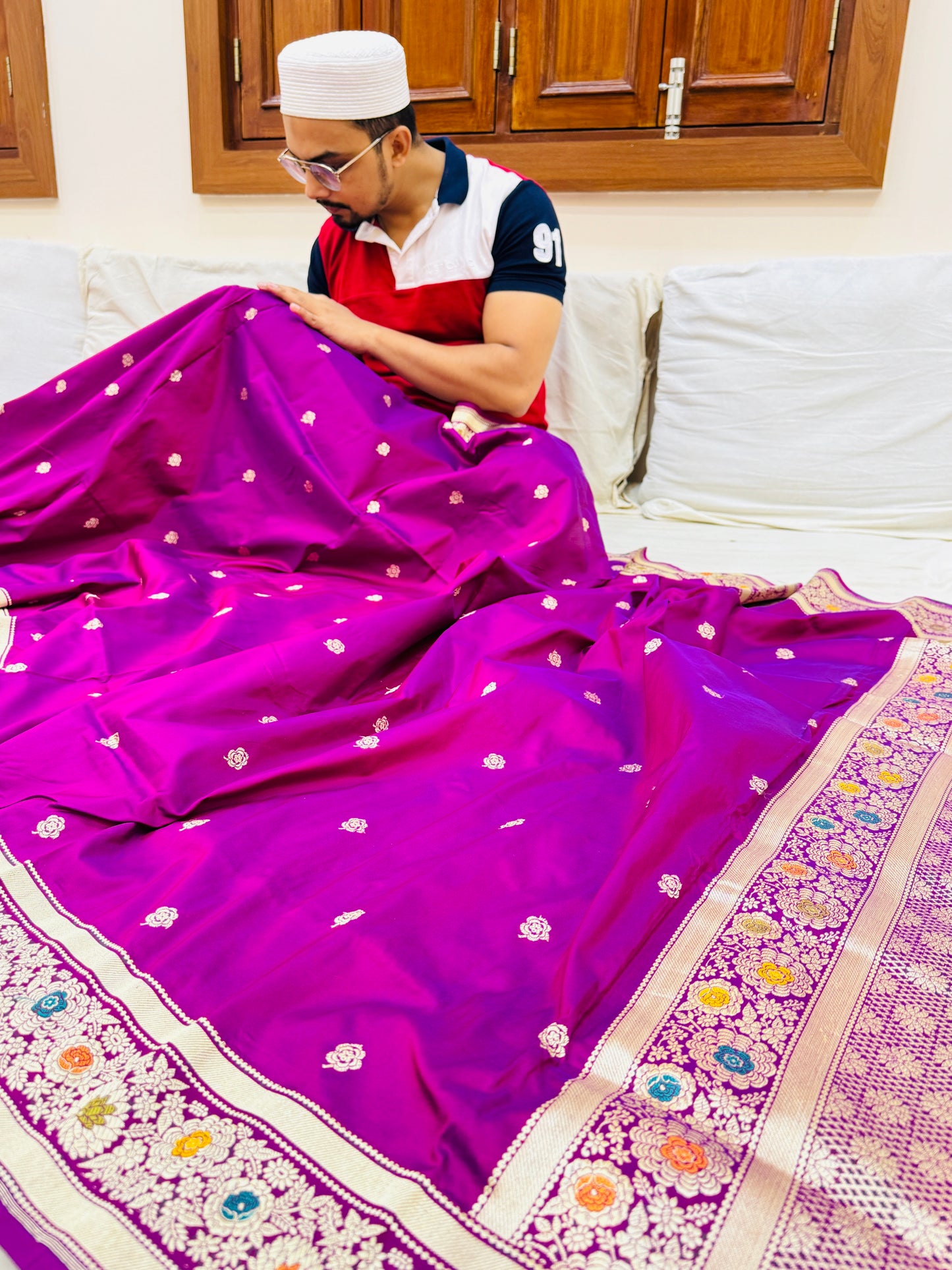 Pure Banarasi Katan Silk Buti Saree