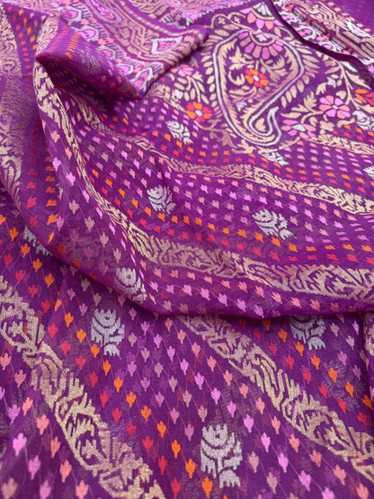 Real Silver Zari Cotton Jamdani Saree