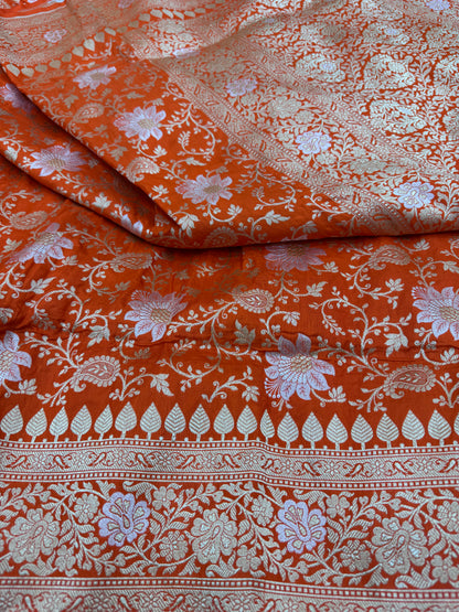 Pure Banarasi Katan Silk Jaal Saree