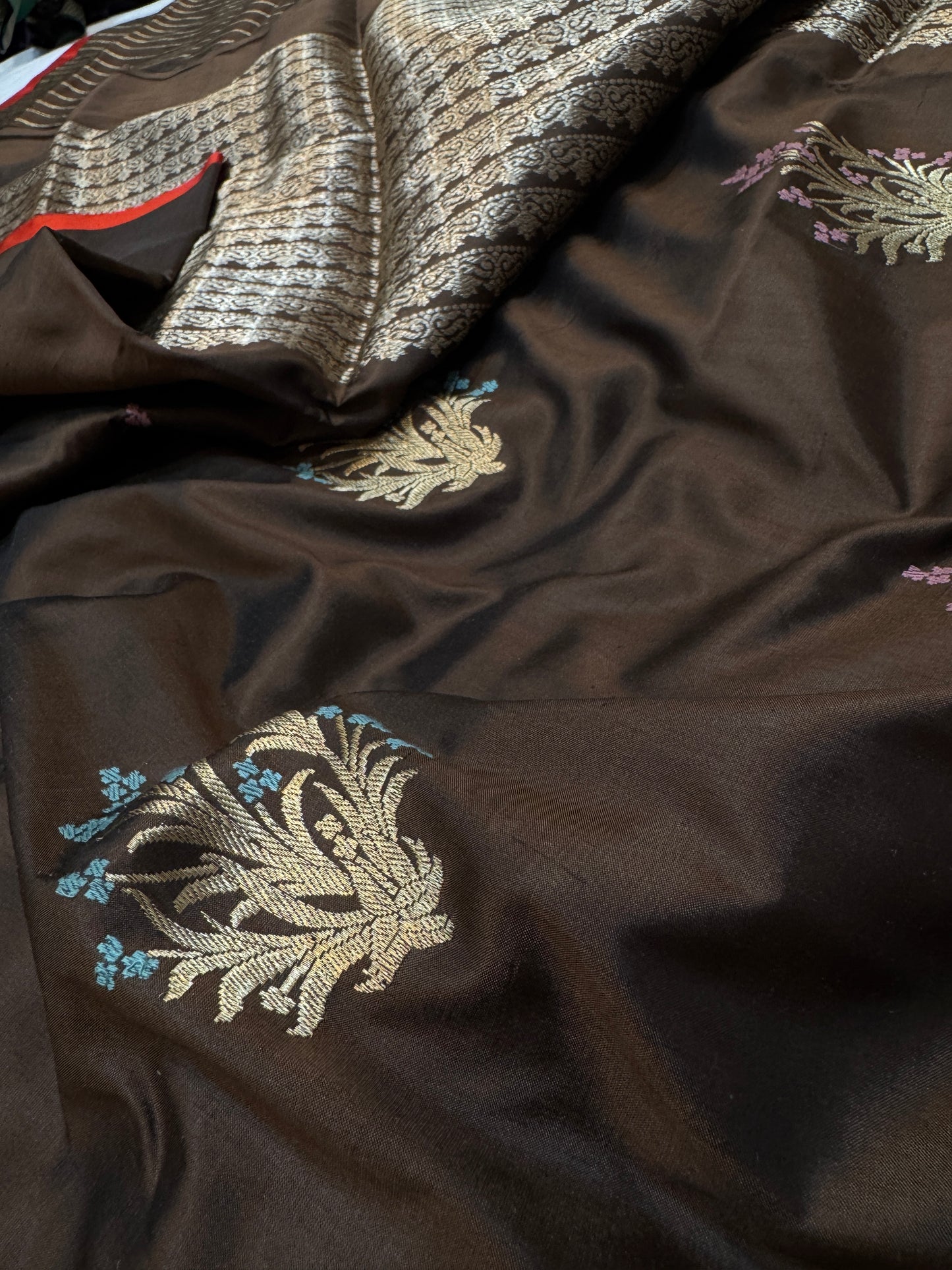 Pure Banarasi Katan Silk Kadhwa Buta Saree