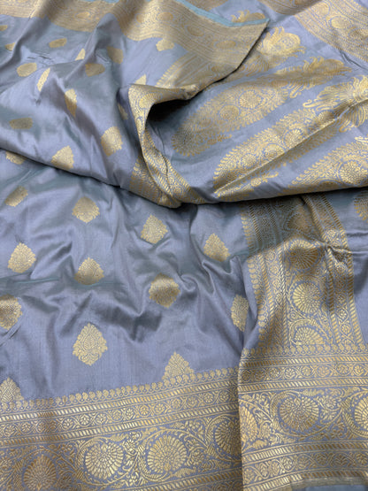 Pure Banarasi Katan Silk Simple Buta Saree