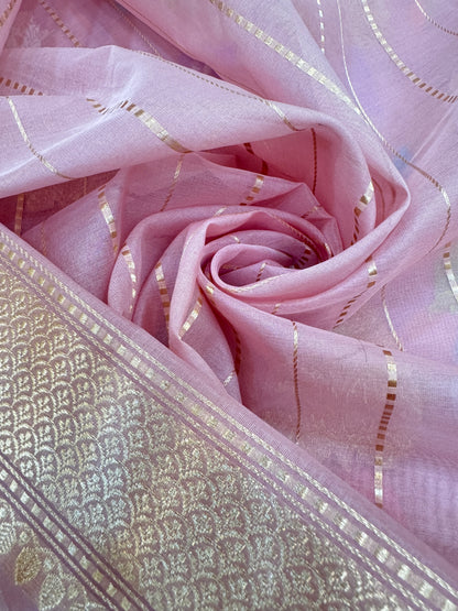 Pure Banarasi Kora Silk Kadhwa Buta Saree