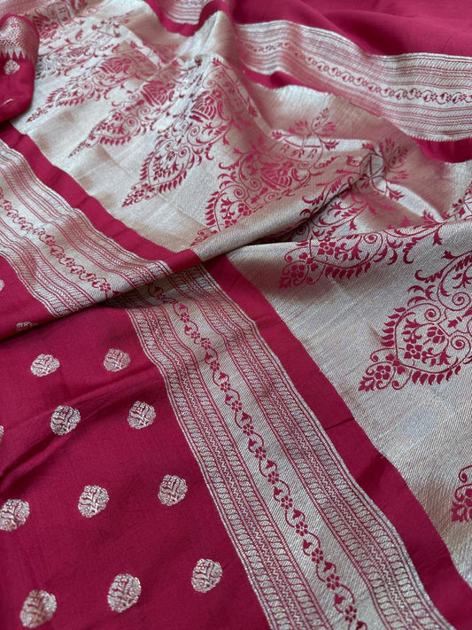 Pure Banarasi Chiniya Silk Mina Buta Saree