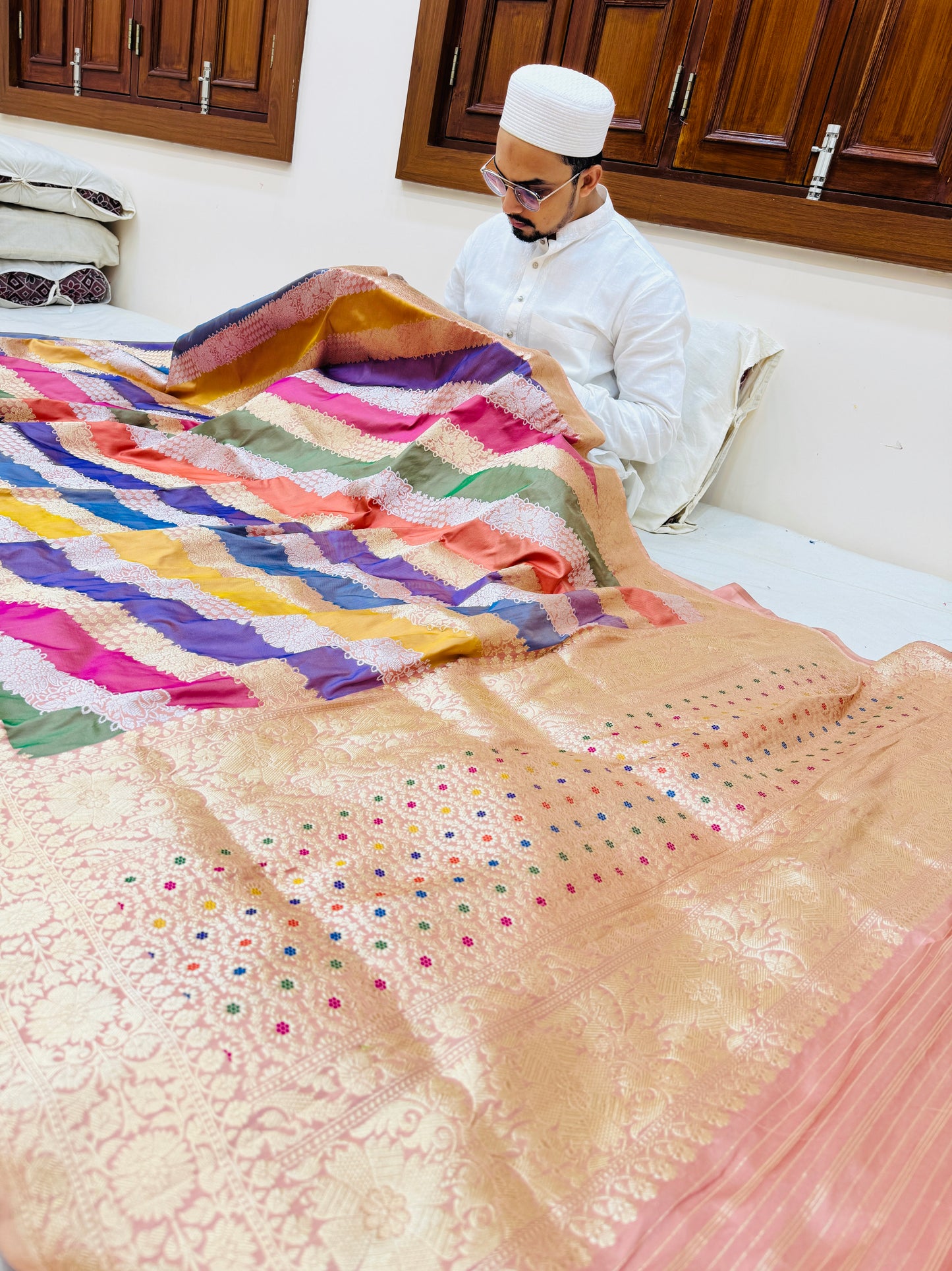 Pure Banarasi Katan Silk Rangkaat Saree