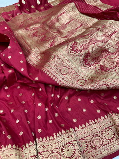 Pure Banarasi Katan Silk Chunri Buti Saree