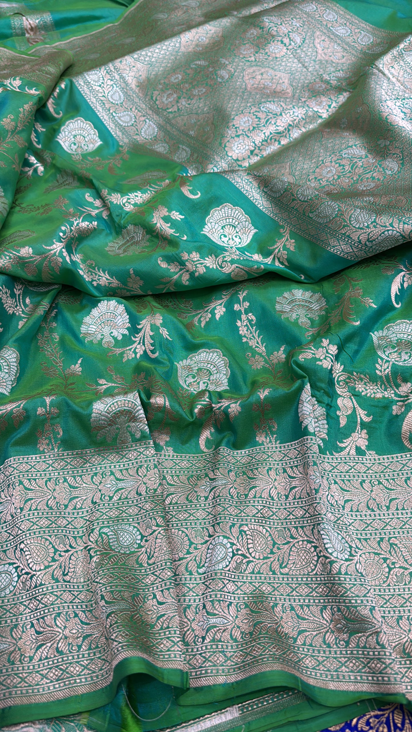 Pure Banarasi Katan Silk Jaal Saree