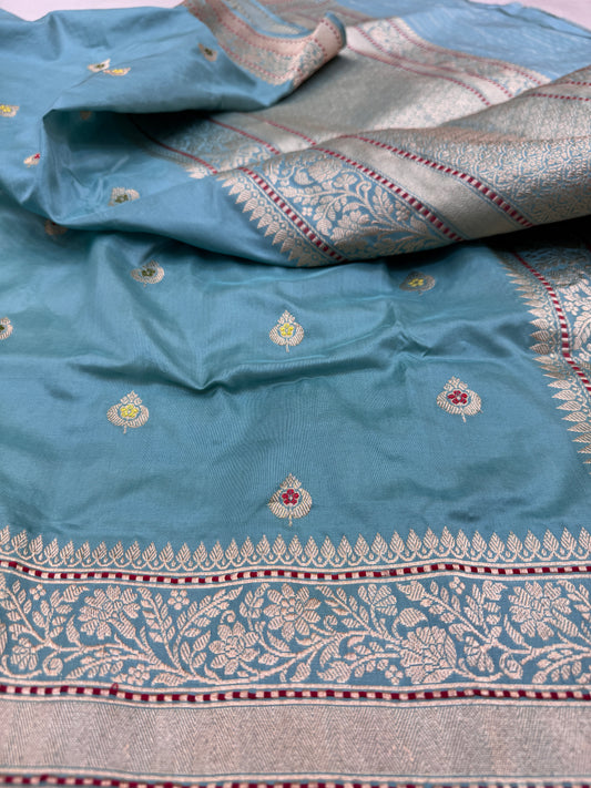 Pure Banarasi Katan Silk Kadhwa Buta Saree