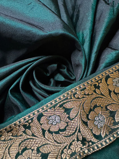 Pure Banarasi Katan Silk Mina Jaal Saree