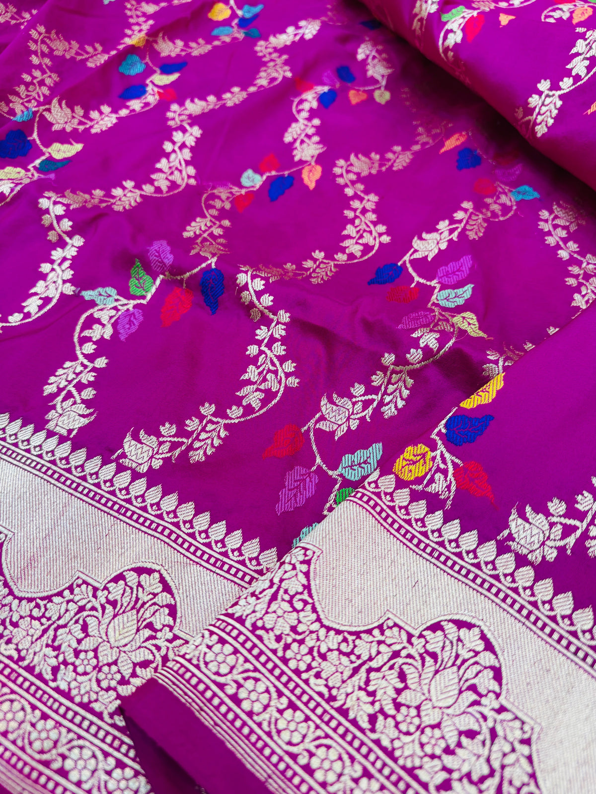 Katan Silk Mina Jaal Saree