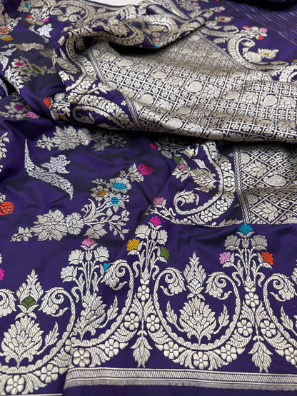 Pure Banarasi Katan Silk Jaal Saree