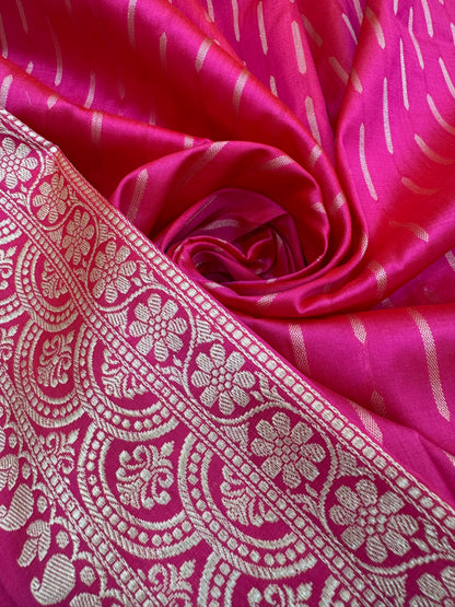 Pure Banarasi Katan Silk Kadhwa Zig Zag Saree