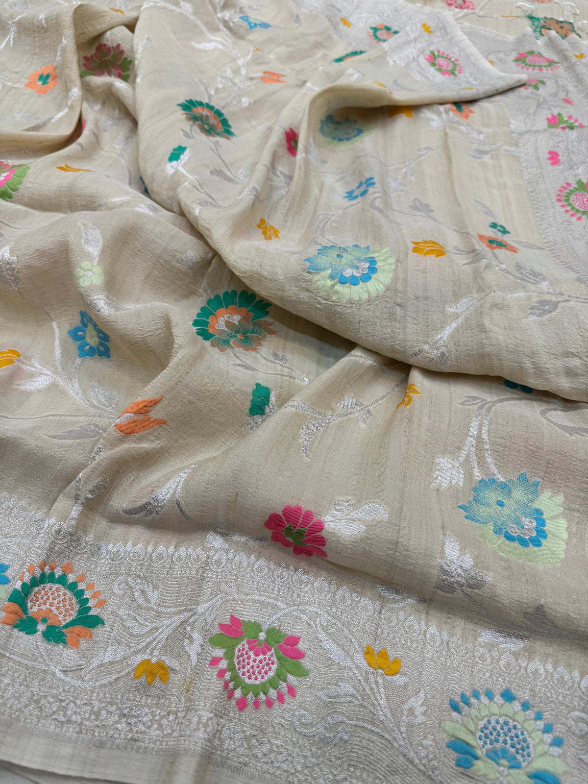 Tasar Georgette All-Over Mina Jaal Saree
