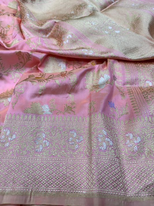 Pure Banarasi Katan Silk Kadhwa Jaal Saree