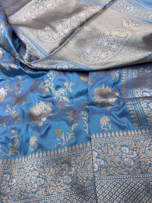 Pure Banarasi Katan Silk Kadhwa Jaal Saree