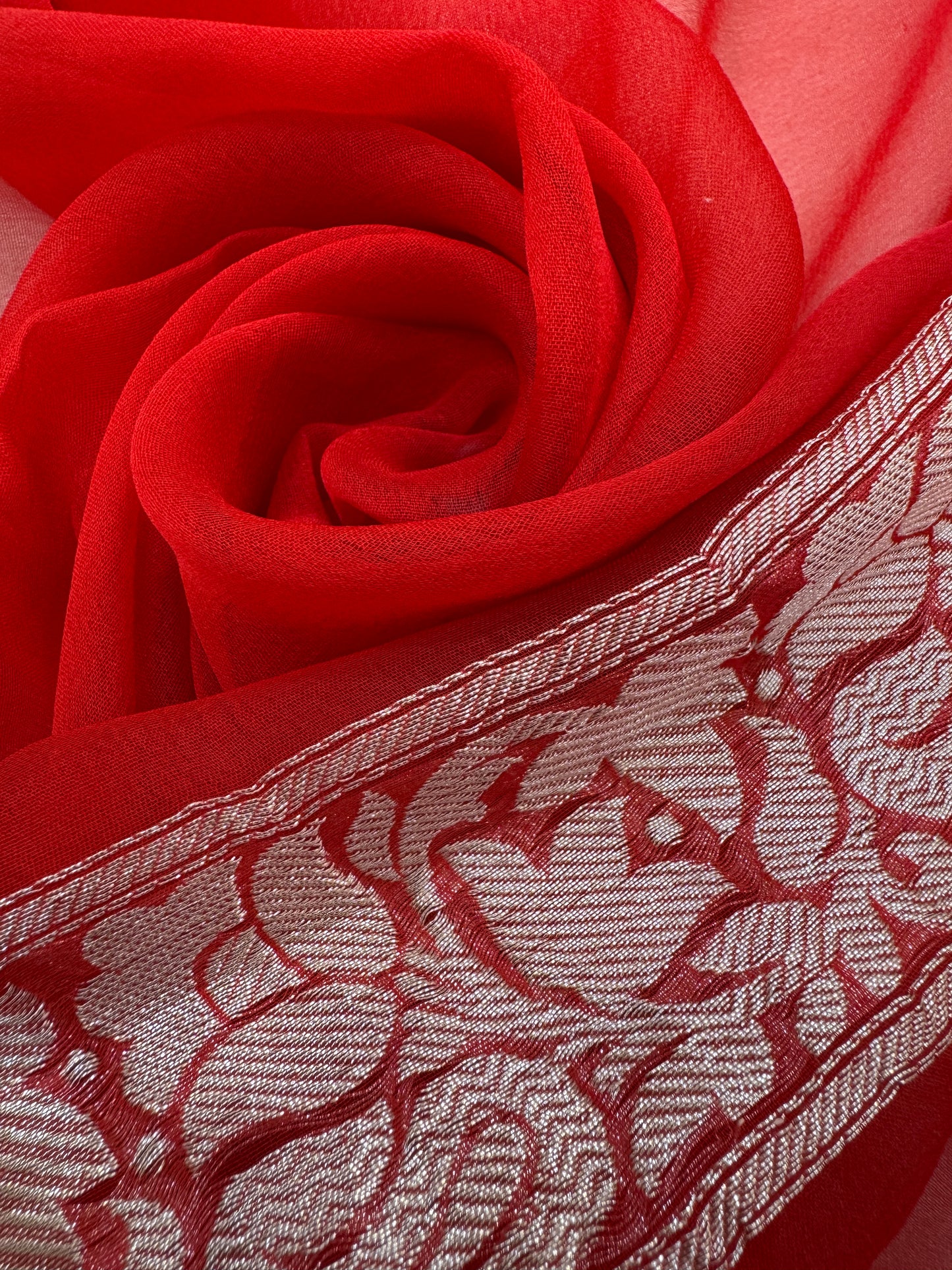 Pure Banarasi Khaddi Chiffon Saree