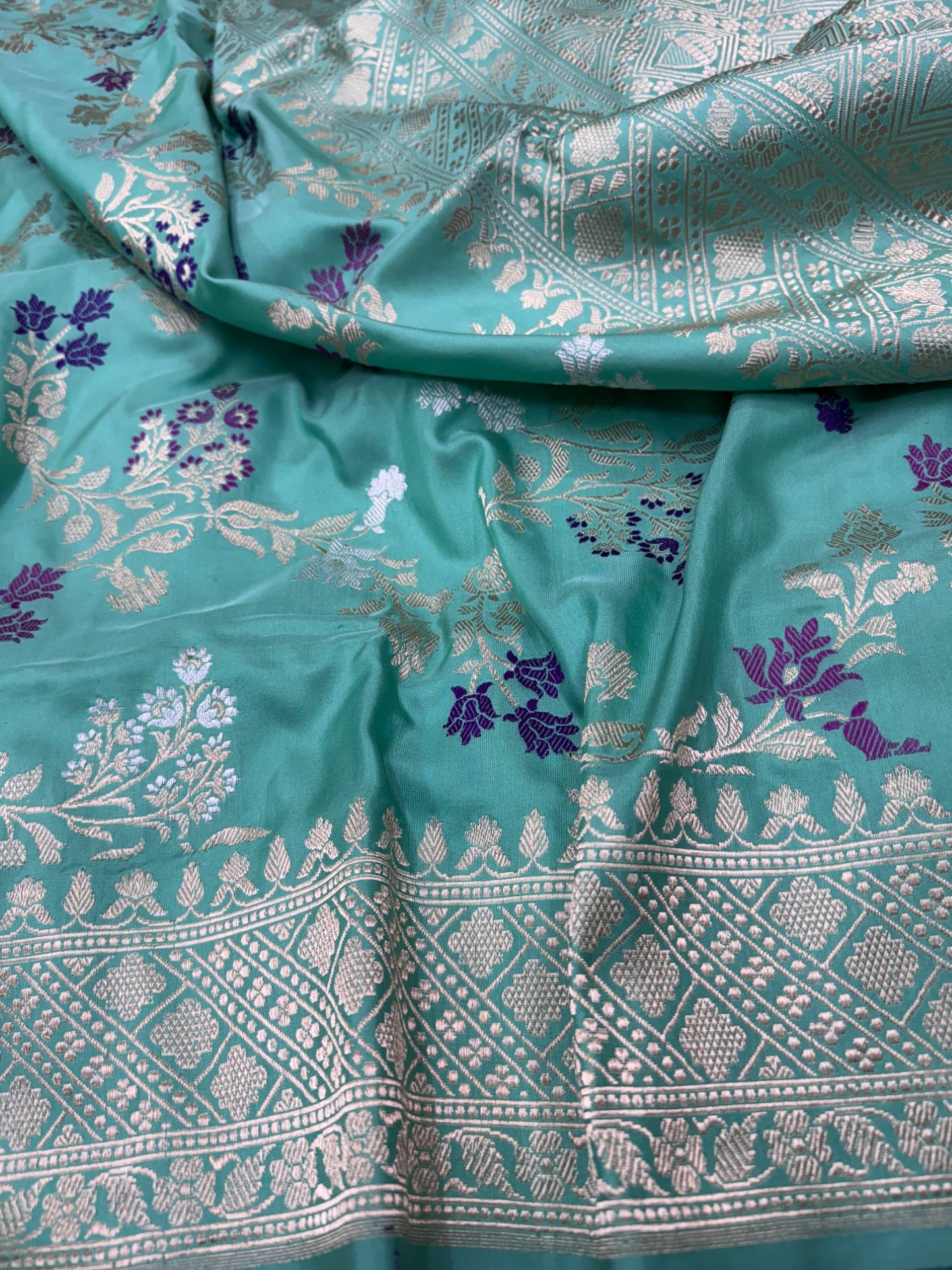 Pure Banarasi Katan Silk Kadhwa Jaal Saree