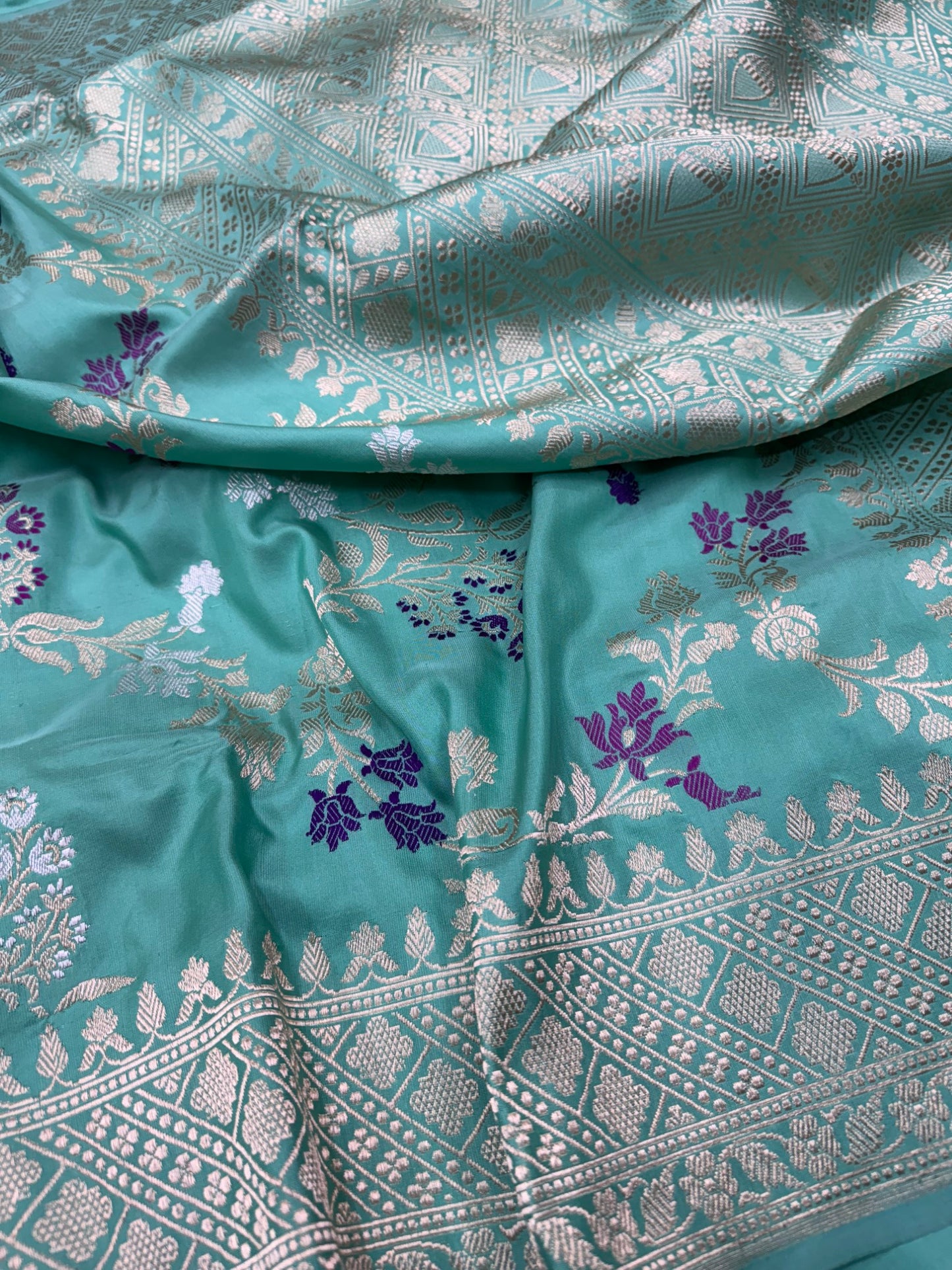 Pure Banarasi Katan Silk Kadhwa Jaal Saree