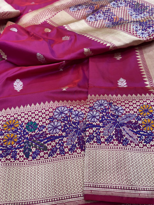 Pure Banarasi Katan Silk Kadhwa Buti Saree