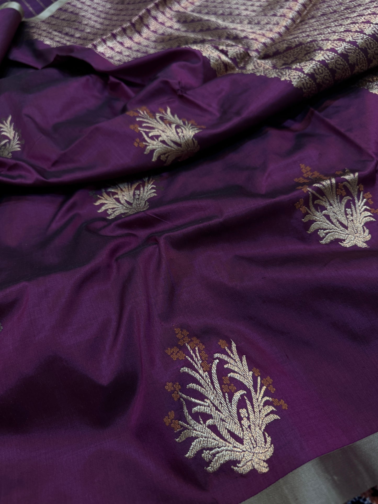 Pure Banarasi Katan Silk Kadhwa Buta Saree