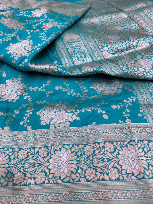Pure Banarasi Katan Silk Sona Mina Jaal Saree
