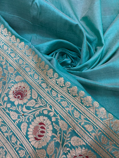 Pure Banarasi Katan Silk Meena Jaal Saree