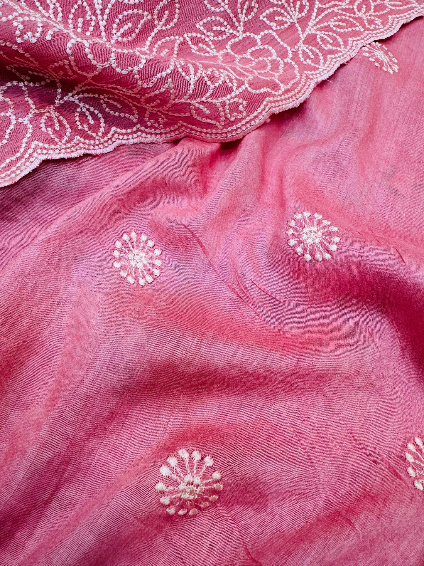 Pure Banarasi Tasar Silk Embroidery Saree