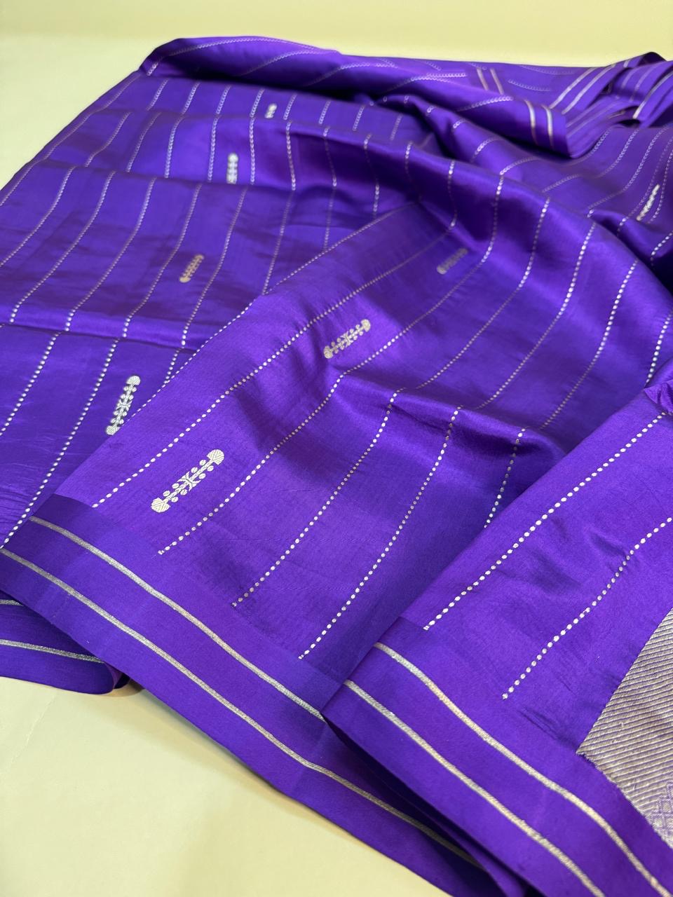 Purple Mango Silk Stripe Saree