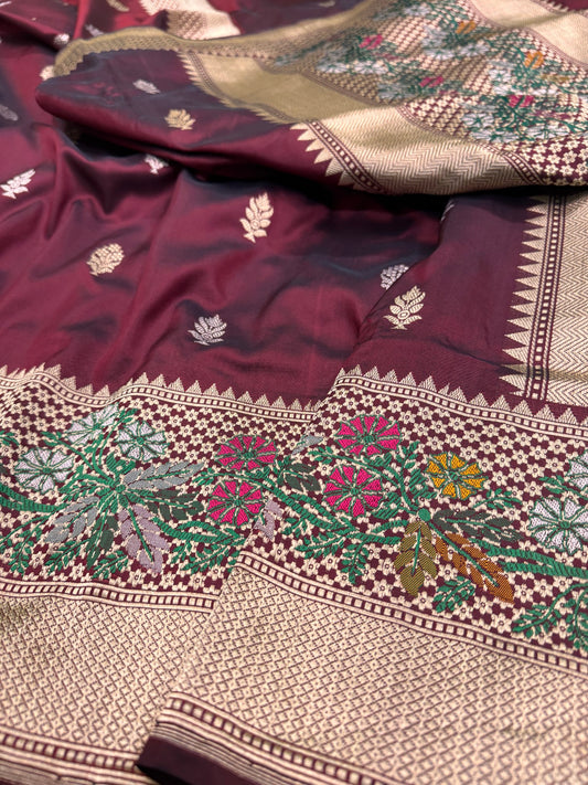 Pure Banarasi Katan Silk Kadhwa Buti Saree