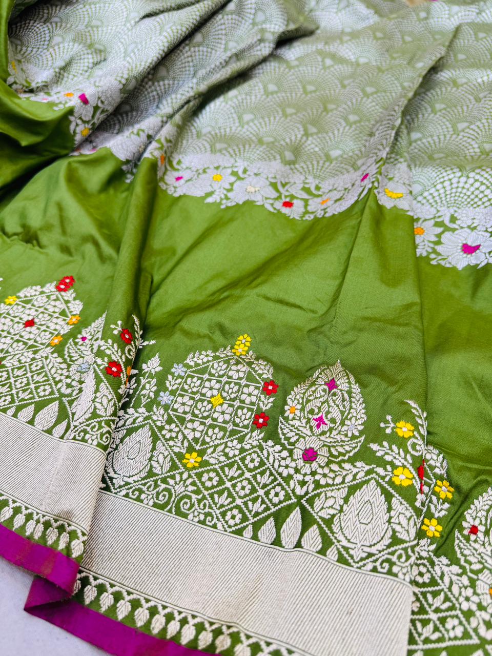 Pure Banarasi Katan Silk Designer Skirt Sarees