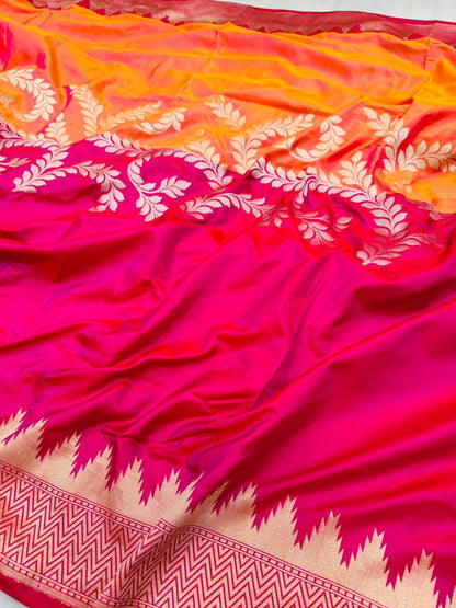 Pure Banarasi Designer Half & Half Sarees
