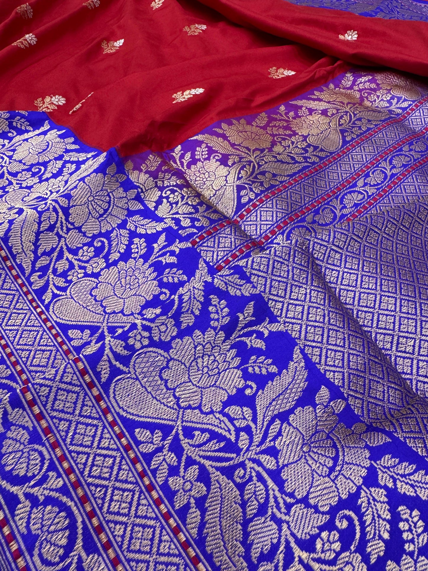 Pure Banarasi Katan Silk Kadiyal Border Saree