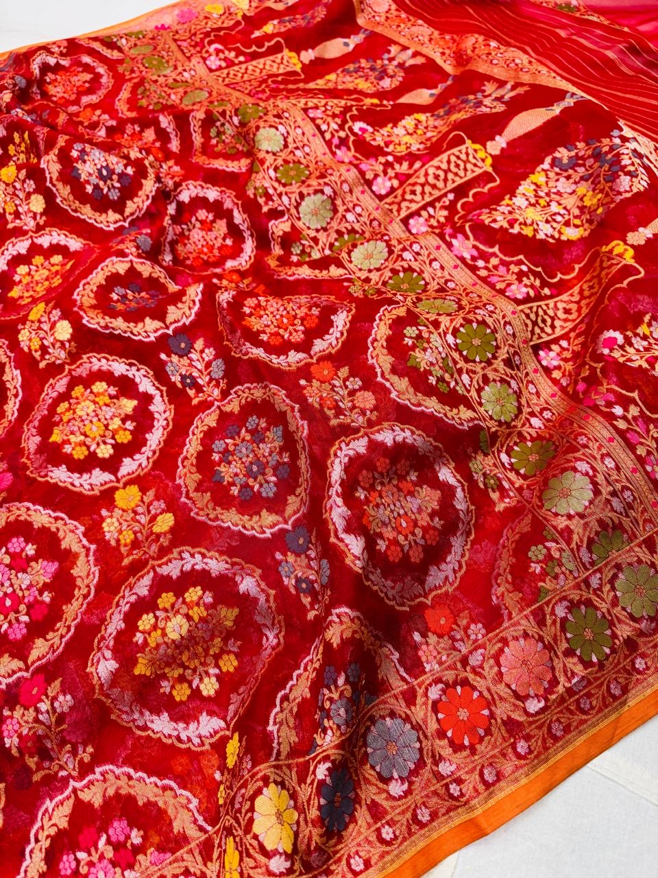 Kora Jamdani Saree