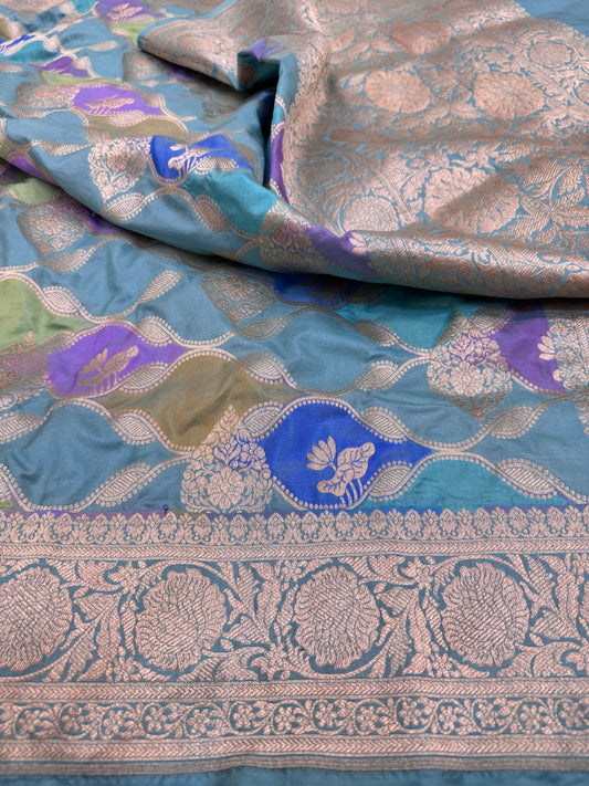 Pure Banarasi Katan Silk Rangkaat Saree