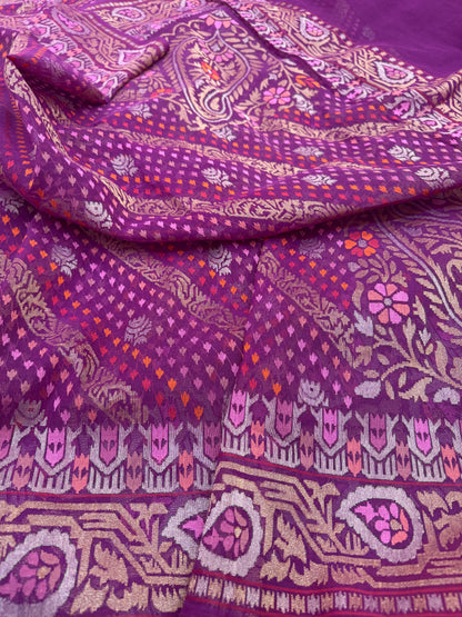 Real Silver Zari Cotton Jamdani Saree