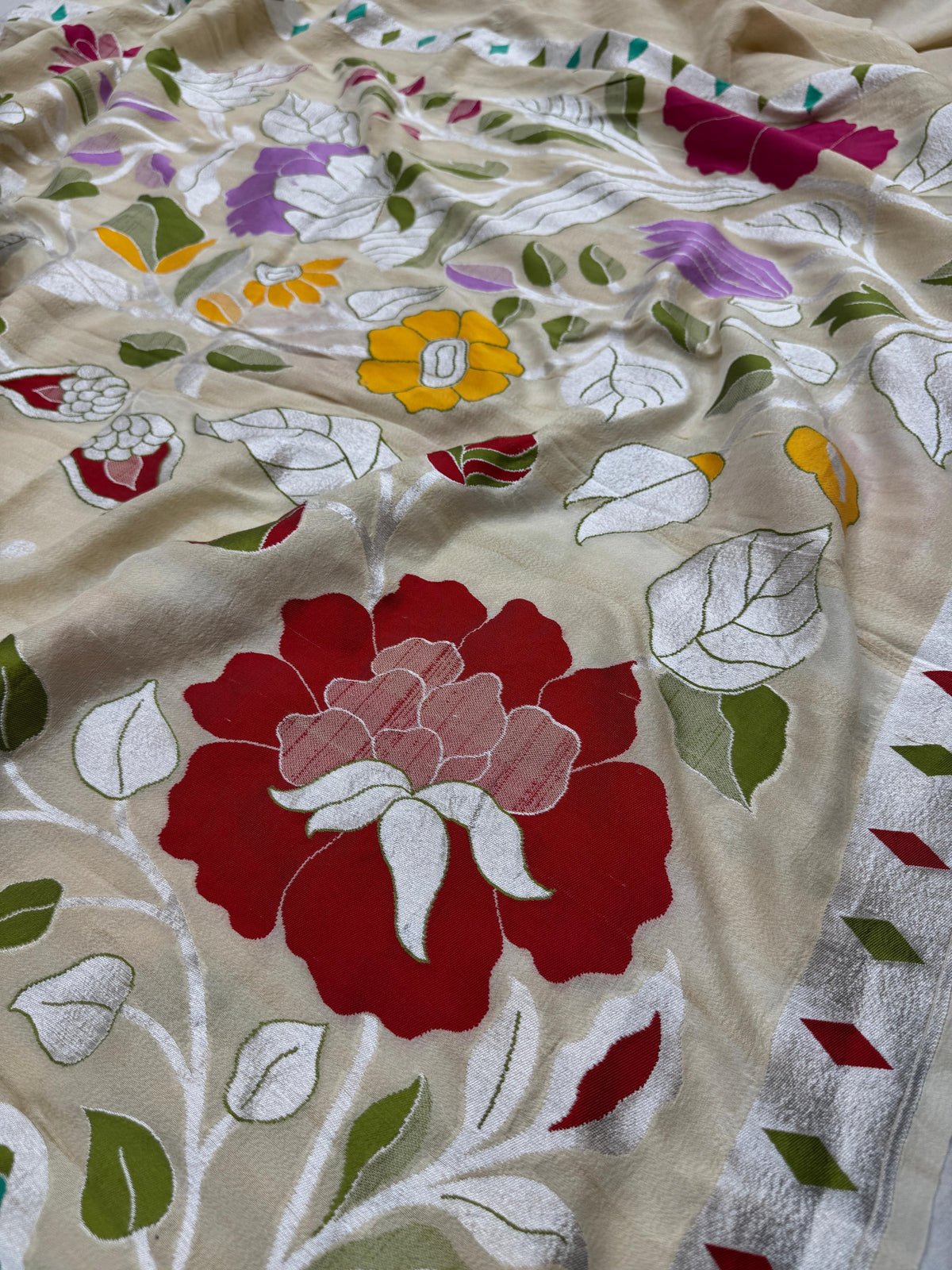 Tasar Georgette All-Over Mina Jaal Saree