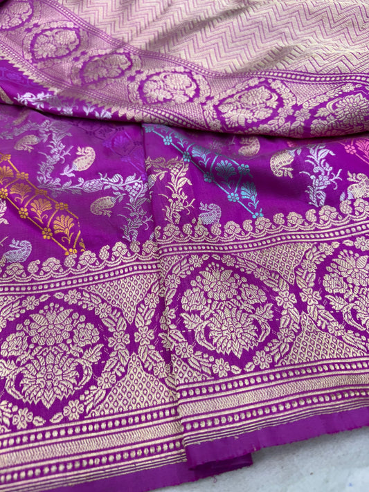 Pure Banarasi Katan Silk Kadhwa Mina Jaal Saree