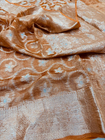 Pure Banarasi Crush Tissue Silk Sarees