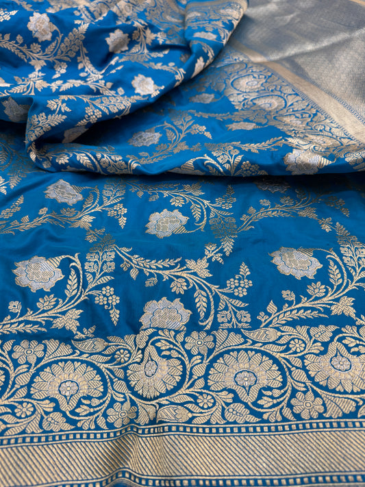 Pure Banarasi Katan Silk Kadhwa Mina Jaal Saree