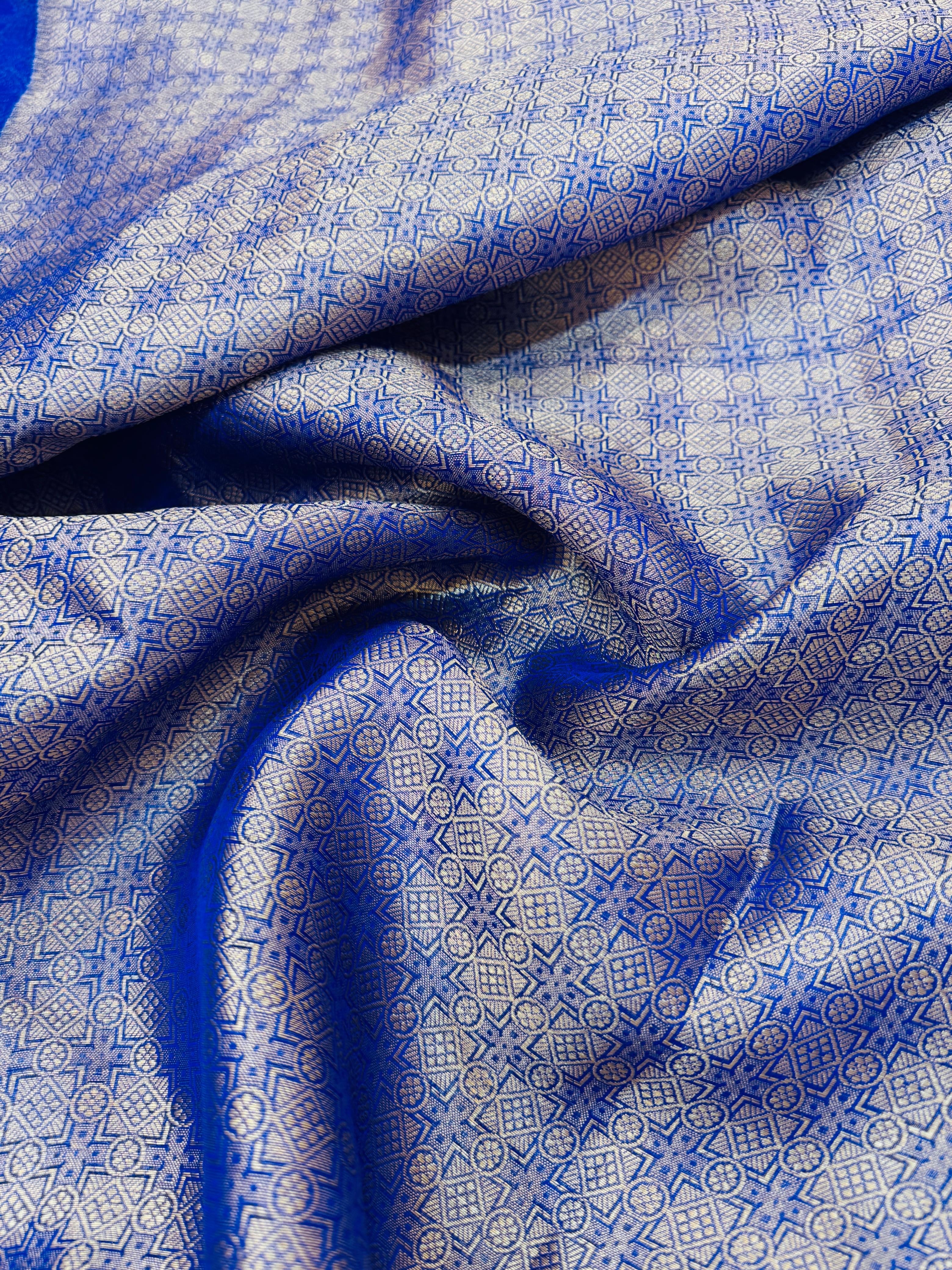 Pure Banarasi Kora Silk Jaal Saree With Satin Border