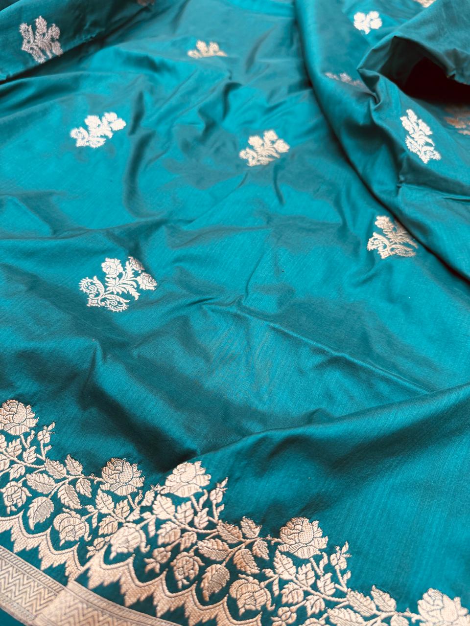 Pure Banarasi Katan Silk Kadhwa Buta Saree