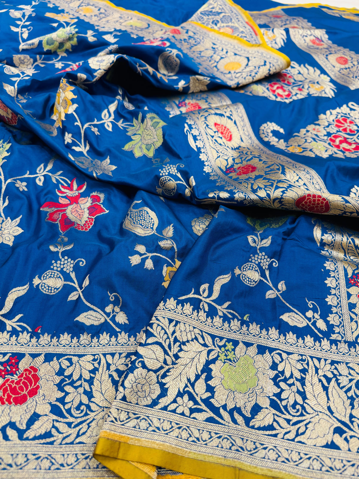 Cutwork Katan Mina Jaal Saree