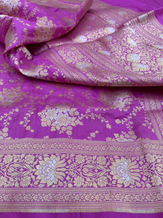 Pure Banarasi Katan Silk Sona Mina Jaal Saree