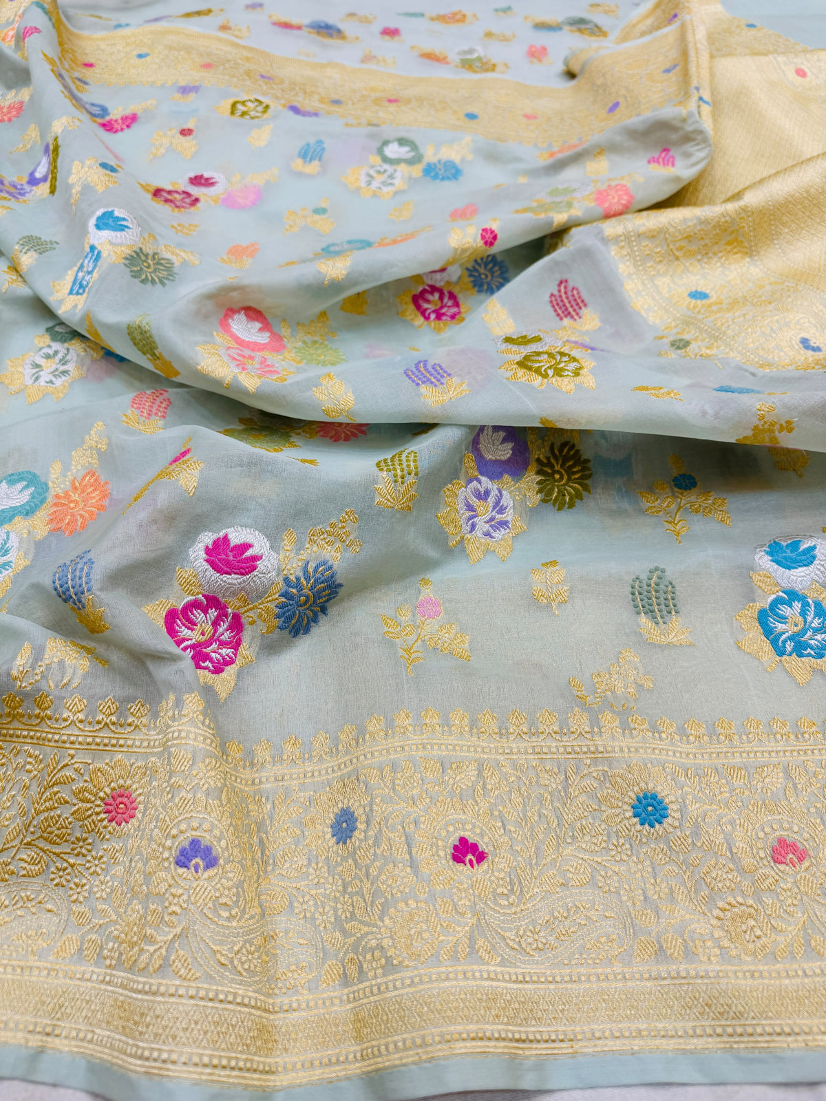 Kora Organza Multi Mina Jaal Saree